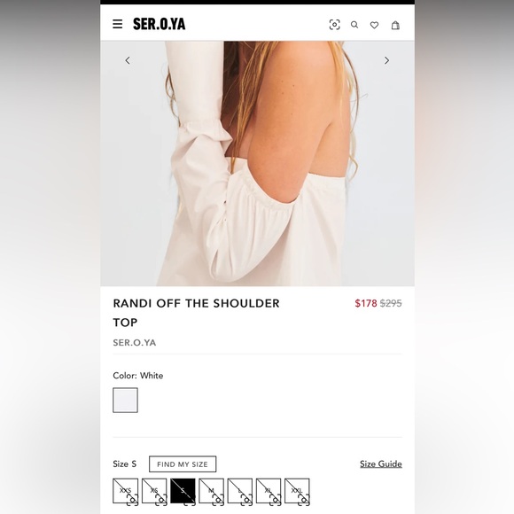 NWT SER.O.YA Revolve Randi Off the Shoulder Top in White - Picture 4 of 4